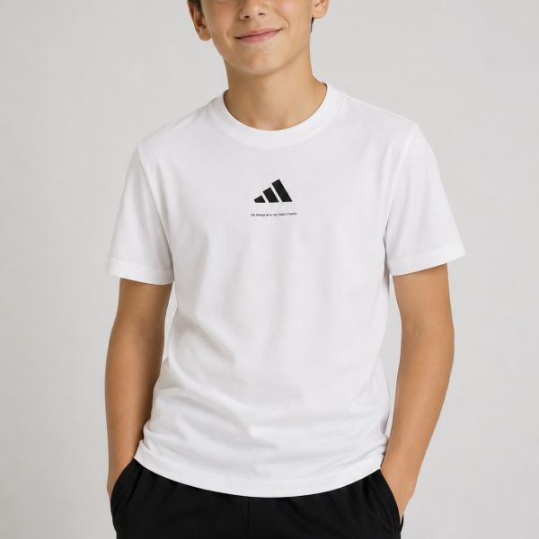 adidas Slogan Single Jersey Junior Tee KX2492