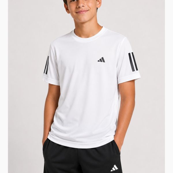 adidas Club 3-Stripes Boys Tennis Tee JI9249